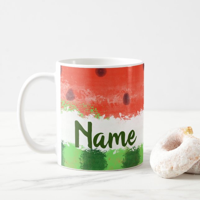 Summer Watermelon Design Coffee Mug Cup (With Donut)