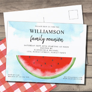 Summer Watermelon Family Reunion  Announcement Postcard