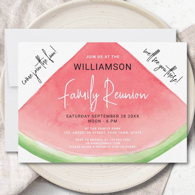 Summer Watermelon Family Reunion  Invitation (Creator Uploaded)