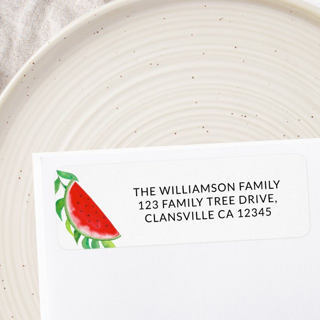 Summer Watermelon Family Reunion Return Address  Label (Creator Uploaded)