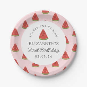 Summer Watermelon First Birthday  Paper Plates