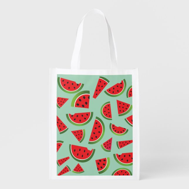 Summer Watermelon Fruit Reusable Market Tote (Front)