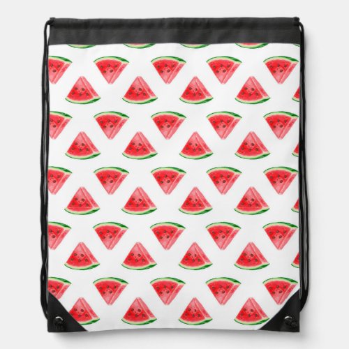 Summer watermelon fruit slice pattern drawstring bag