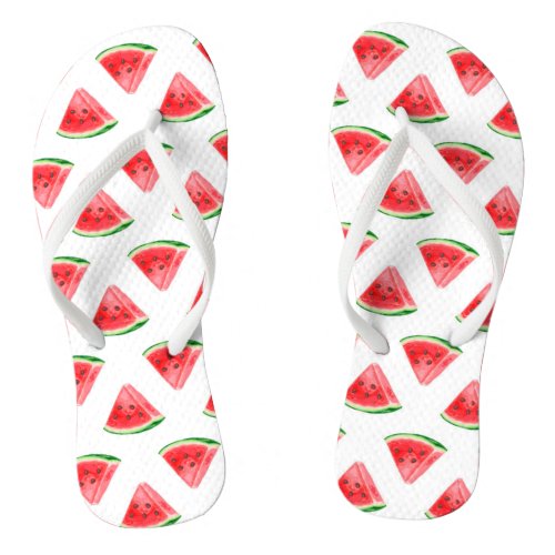 Summer watermelon fruit slice pattern flip flops