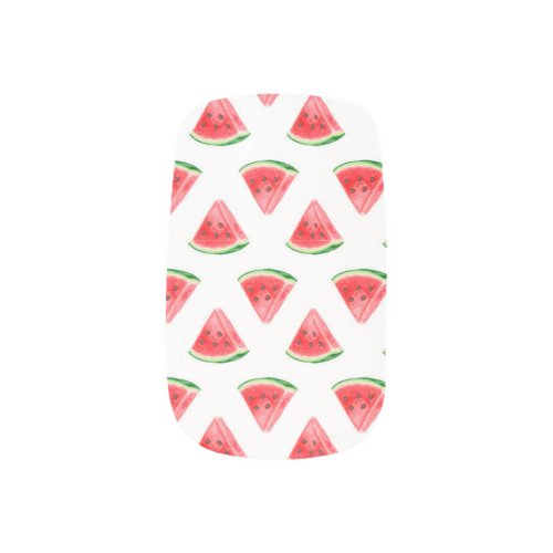 Summer watermelon fruit slice pattern minx nail art