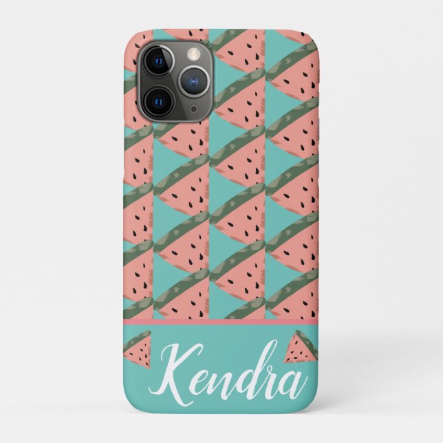 Summer Watermelon Illustration Pattern Monogram Case-Mate iPhone Case (Back)