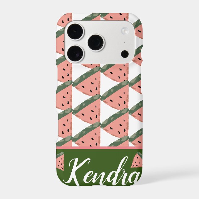 Summer Watermelon Illustration Pattern Monogram Iphone Case (Back)
