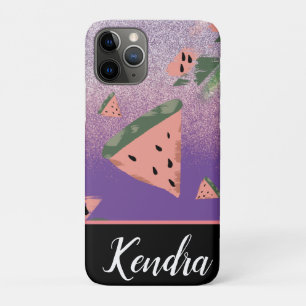 Summer Watermelon Illustration Pattern Sparkle iPhone 11 Pro Case