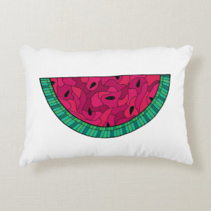 Summer Watermelon Mosaic Accent Pillow