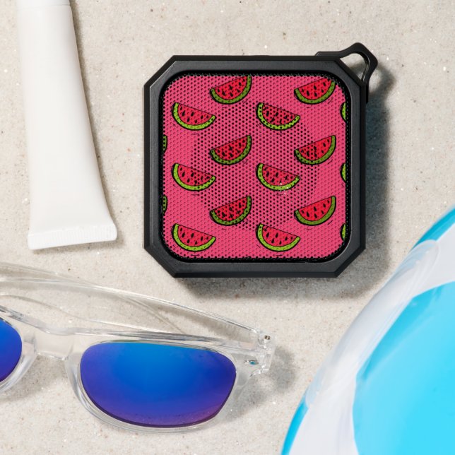 Summer Watermelon on Pink Pattern Bluetooth Speaker (Insitu(Beach))