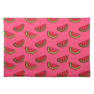 Summer Watermelon on Pink Pattern Cloth Placemat