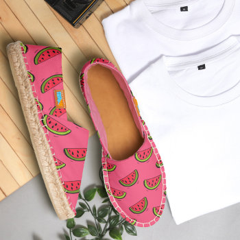 Summer Watermelon On Pink Pattern Espadrilles by tropicaldelight at Zazzle