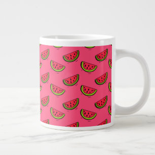 Summer Watermelon on Pink Pattern Giant Coffee Mug