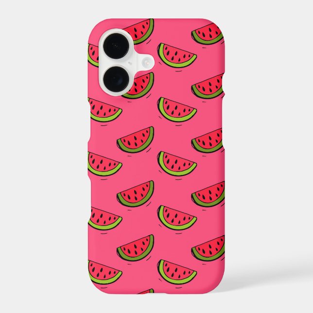 Summer Watermelon on Pink Pattern Iphone Case (Back)
