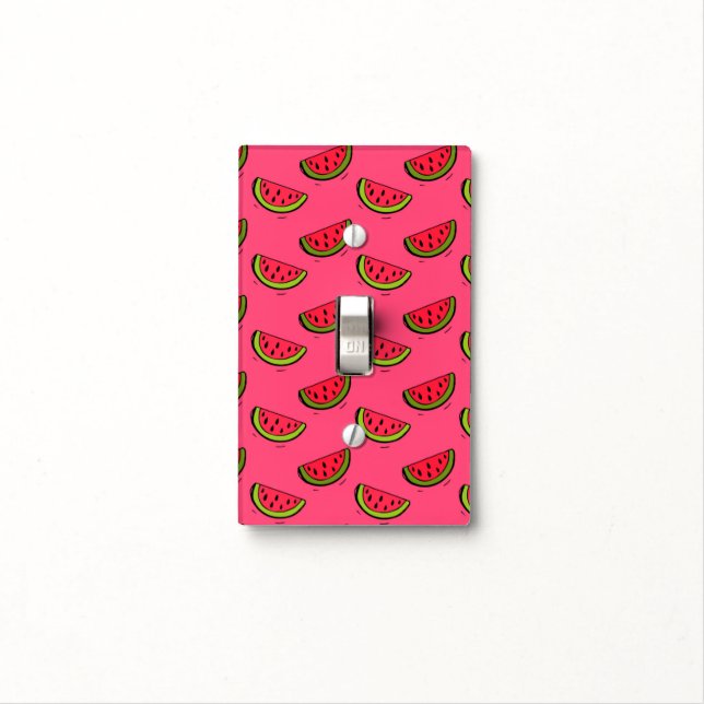 Summer Watermelon on Pink Pattern Light Switch Cover (In Situ)