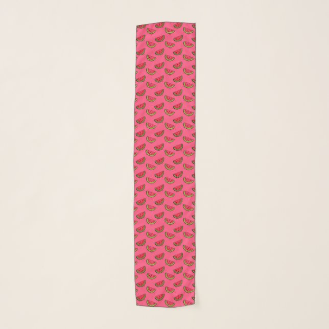 Summer Watermelon on Pink Pattern Scarf (Front)