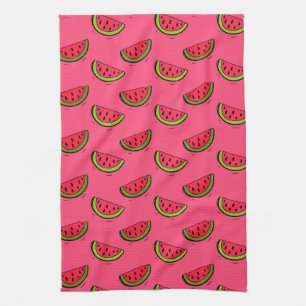 Summer Watermelon on Pink Pattern Towel