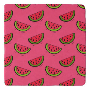 Summer Watermelon on Pink Pattern Trivet