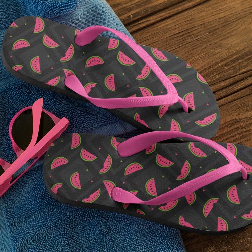 Summer Watermelon Patterned Flip Flops