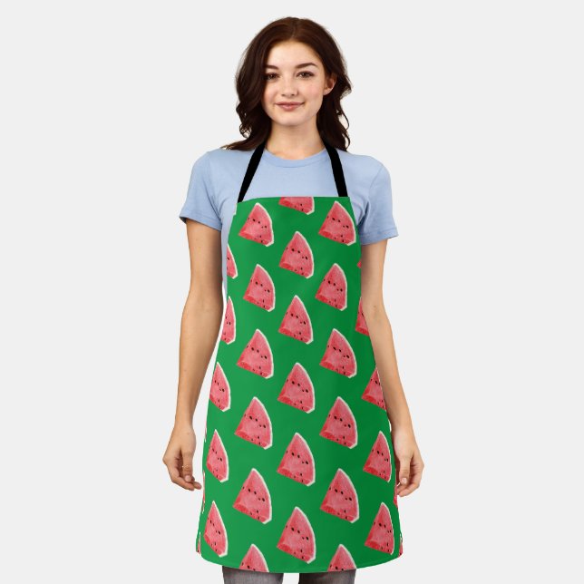 Summer Watermelon Slices Pattern Apron (Worn)