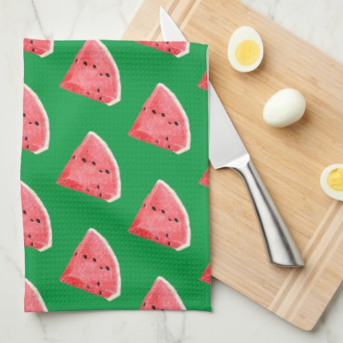 Summer Watermelon Slices Pattern  Kitchen Towel