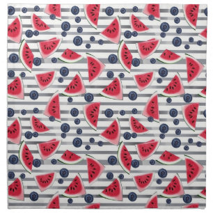Summer Watermelon Stripes Cloth Napkin