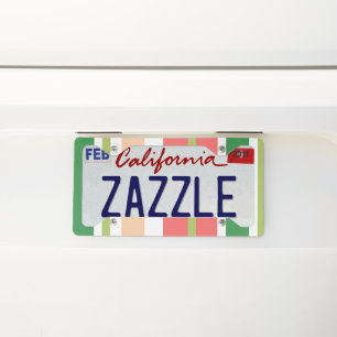 Summer Watermelon Stripes Vertical Lines License Plate Frame