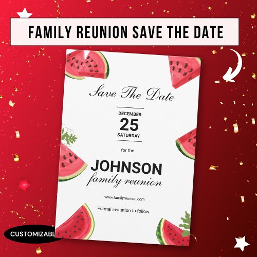 Summer Watermelon Theme Family Reunion White Save The Date