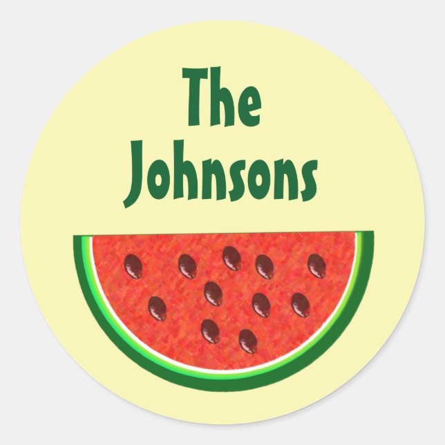 Summer Watermelon Yellow Sticker Envelope Seals (Front)