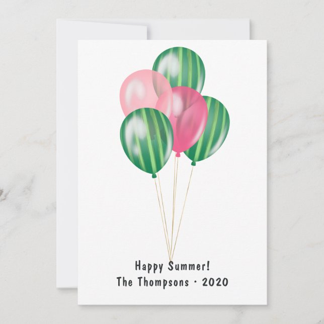 Summer Watermelons Family Photo Collage Greeting Holiday Card (Front)