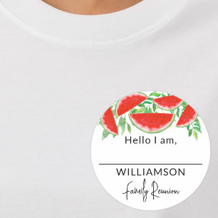 Summer Watermelons Family Reunion Name Classic Round Sticker