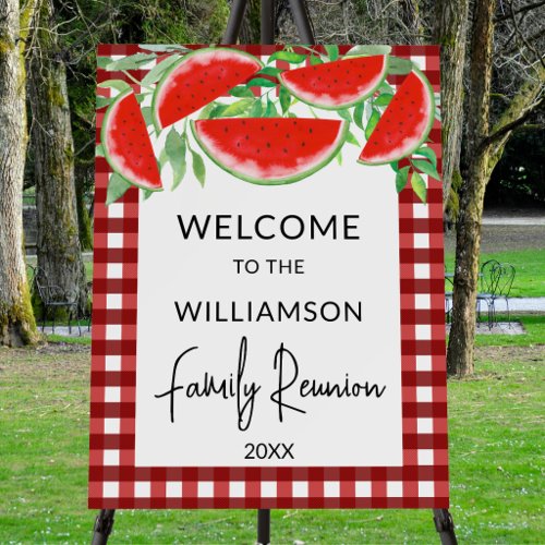 Summer Watermelons Family Reunion Welcome Foam Board