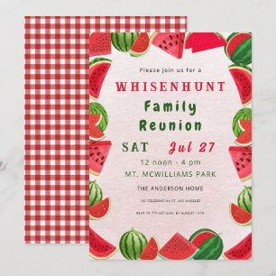 Summer Watermelons Frame   Checks Family Reunion Invitation