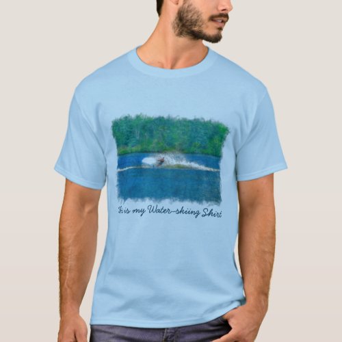 Summer Waterskiier and Lake T_Shirt