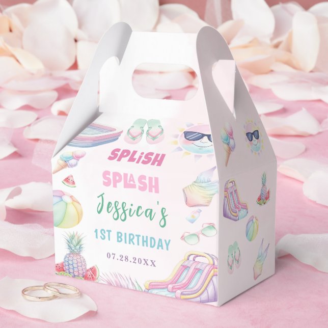 Summer Waterslide Girl Birthday Party Favor Boxes (Wedding)