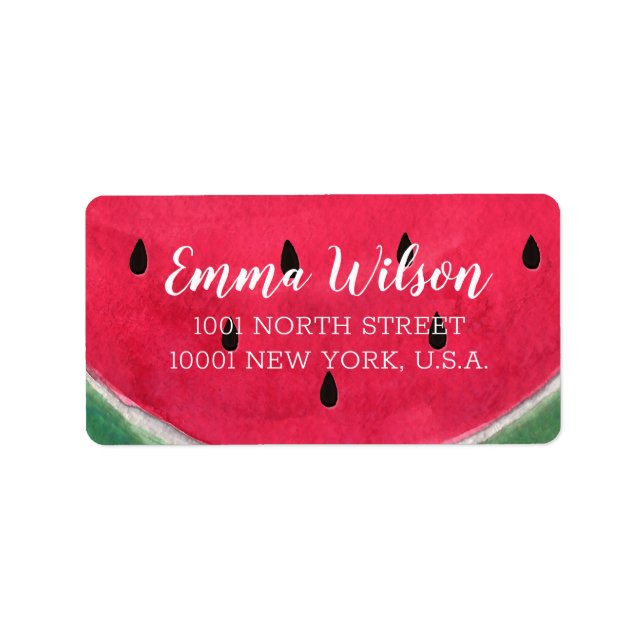 Summer Wedding Address Labels With Watermelon (Front)