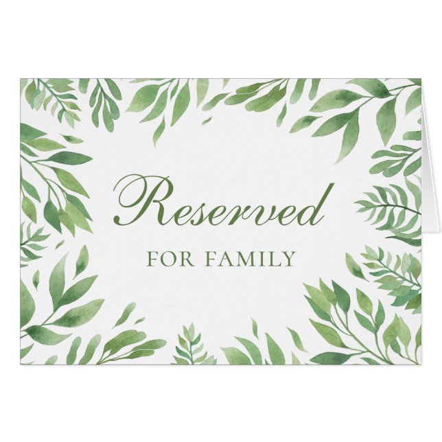 Summer wedding. Botanical garden reserved sign Cards (Front Horizontal)
