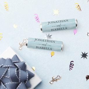 Summer wedding by the blue wavy sea ombre ocean breath savers® mints