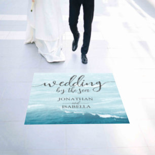 Summer wedding by the blue wavy sea ombre ocean floor decals
