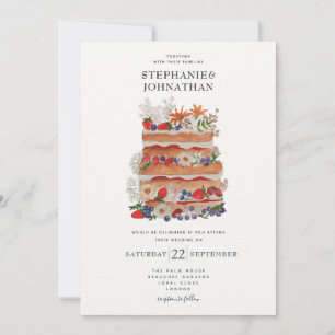 Summer Wedding Cake Invitation
