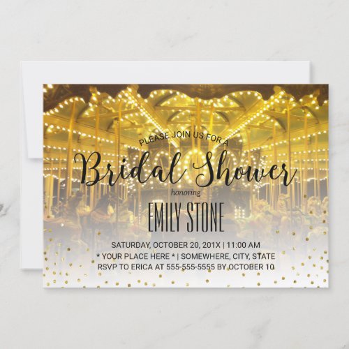 Summer Wedding Merry Go Round Modern Bridal Shower Invitation