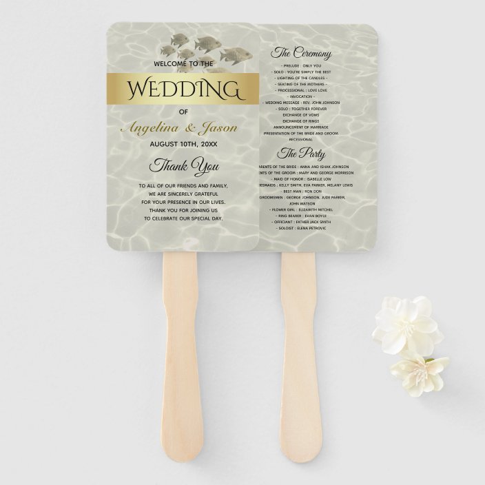 wedding program hand fan