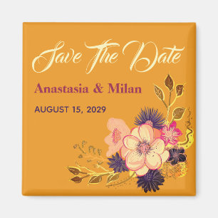 Summer Wedding Save The Date Invitation Magnet