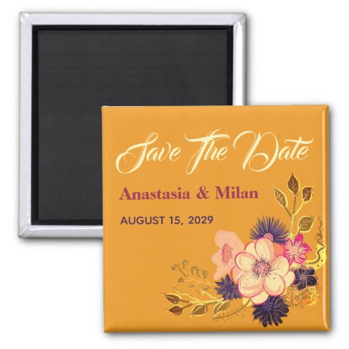 Summer Wedding Save The Date Invitation Magnet