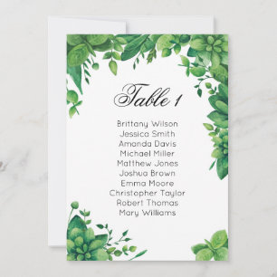 Summer wedding seating chart. Garden guest plan Invitation