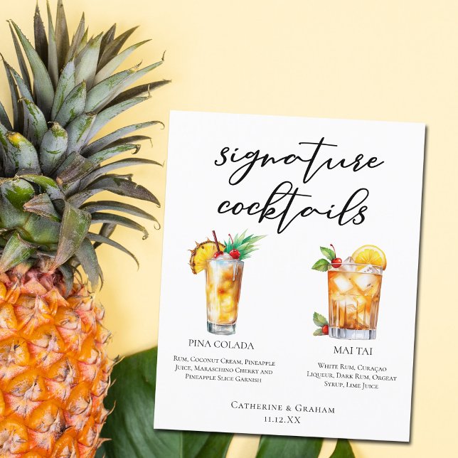 Summer Wedding Signature Cocktails Menu (Creator Uploaded)