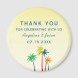 Summer Wedding Thank You Favor Magnet<br><div class="desc">Simple,  unique,  colorful palm trees sketch,  in combination with calm yellow ombre background.
Modern,  tropical,  exotic summer wedding thank you magnet.</div>