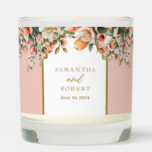 Summer Wedding Watercolor Floral Scented Candle