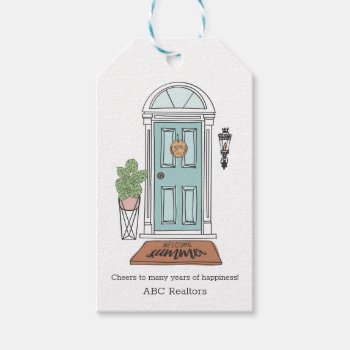 Summer Welcome Home Door Custom Real Estate Gift Gift Tags by Charmworthy at Zazzle