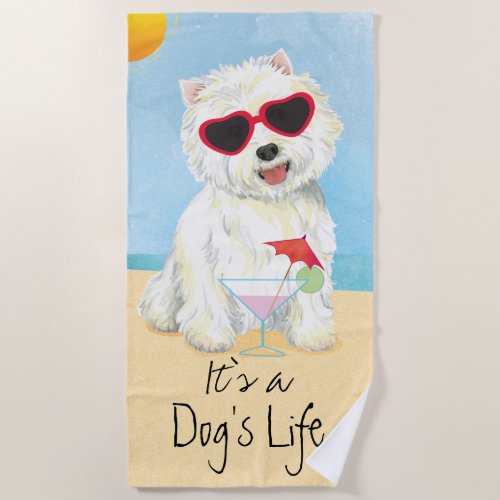 Summer Westie Beach Towel